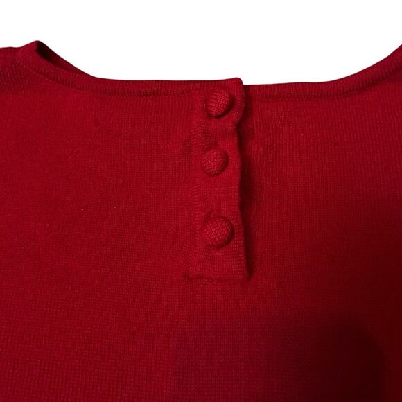 Charter Club Pure Wool Sweater Womens Size M Red Pullover Quiet Money Classic - Picture 3 of 7